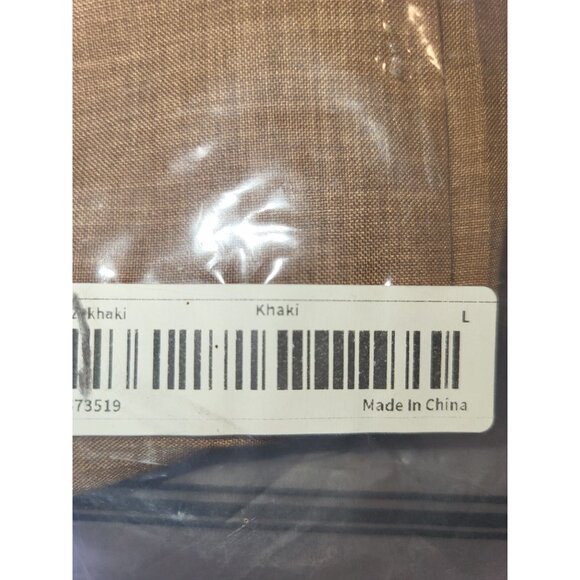 Womens Khaki Paperbag Waist Shorts With Drawstring Tie Large - Picture 6 of 6